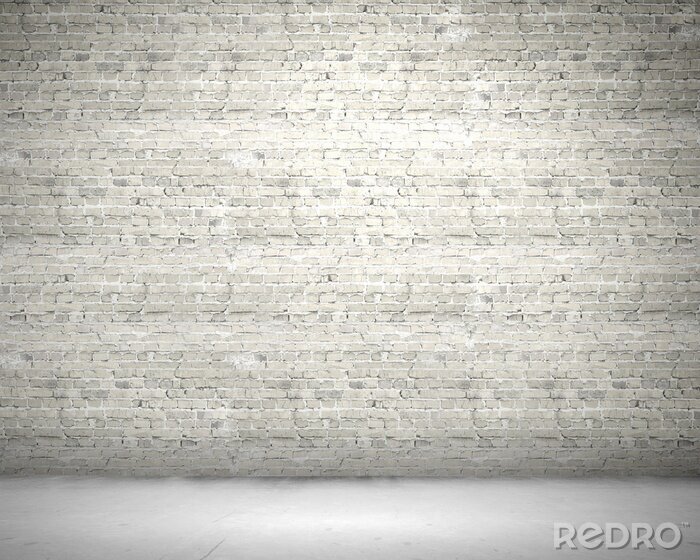 Fototapete Weiß-graue Ziegelmauer