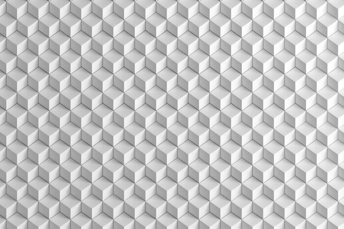 Fototapete Weiße 3D-Quadrate
