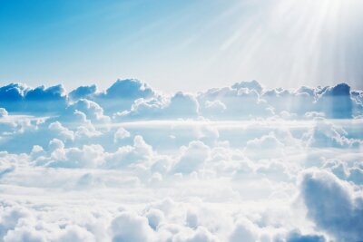 Fototapete Weiße flauschige Wolken