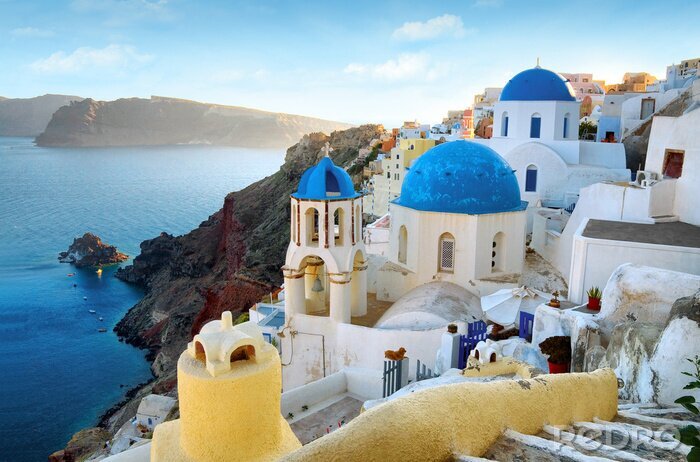 Fototapete Weiße Häuser am Meer