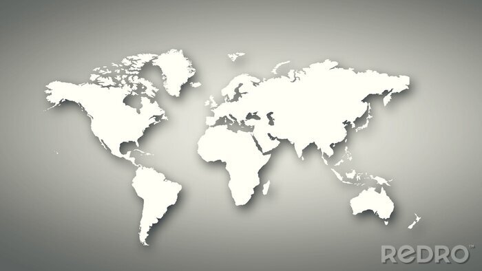 Fototapete Weiße Kontinente auf grauem Hintergrund