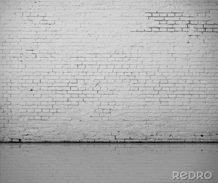 Fototapete Weiße Mauer bei hellem Boden