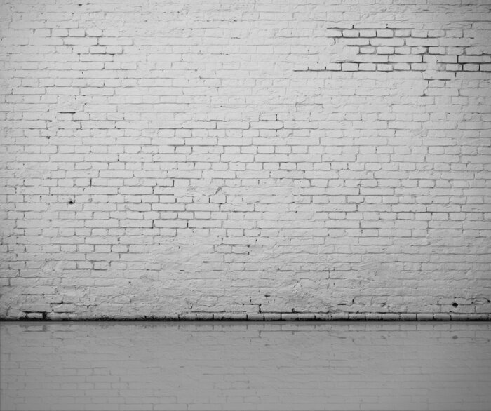 Fototapete Weiße Mauer bei hellem Boden
