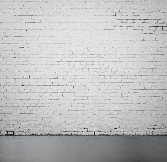 Fototapete Weiße Mauer in alter Fabrik