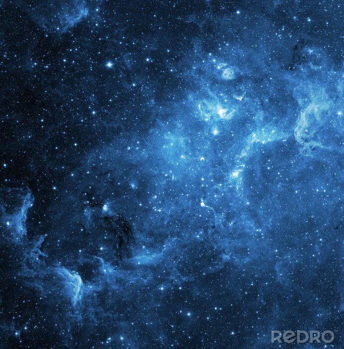 Fototapete Weiße Nebel in der blauen Galaxie