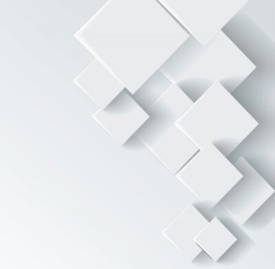 Fototapete Weiße Quadrate bilden eine 3D-Komposition