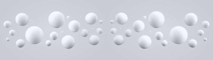 Fototapete Weiße schwebende Kugeln