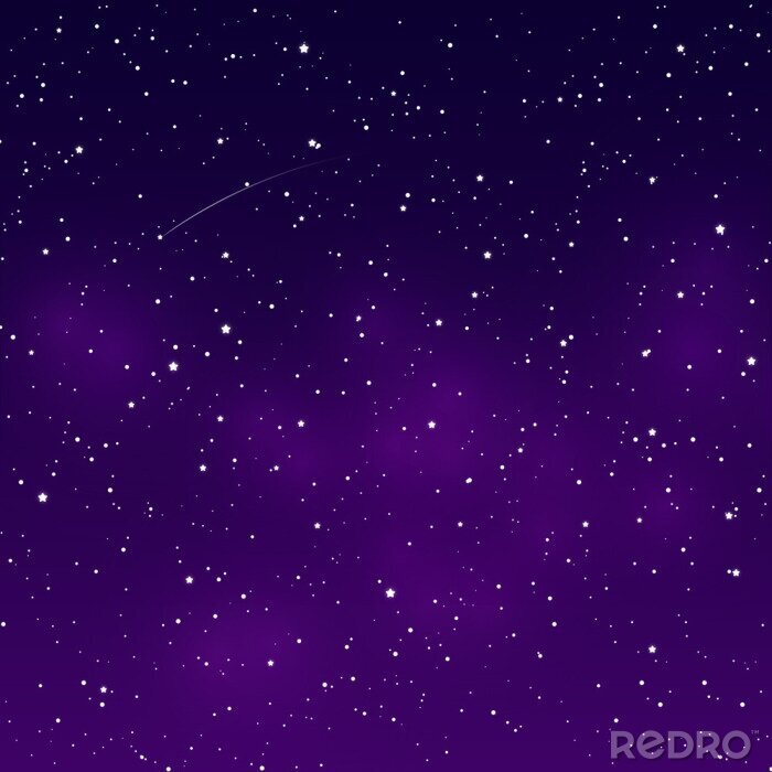 Fototapete Weiße Sterne am violetten Nachthimmel