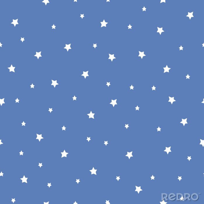 Fototapete Weiße Sterne auf blauem Hintergrund Grafik