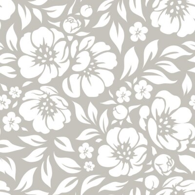Weiße und graue Blumen im Shabby-Chic-Stil