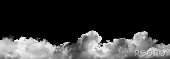 Fototapete Weiße Wolken auf schwarzem Hintergrund