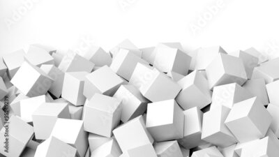 Fototapete Weiße Würfel mit 3D-Illusion