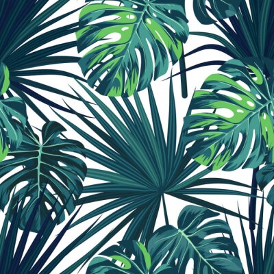 Weißer Hintergrund mit tropischen Pflanzen