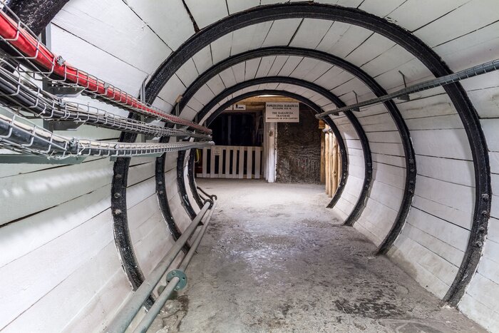 Fototapete Weißer Holztunnel