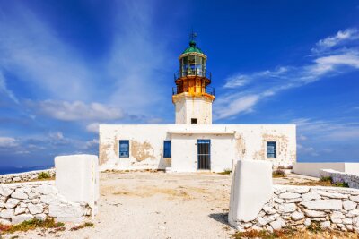 Fototapete Weißer Leuchtturm auf Mykonos