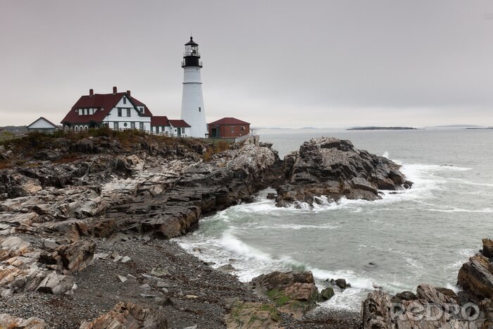 Fototapete Weißer Leuchtturm in Maine