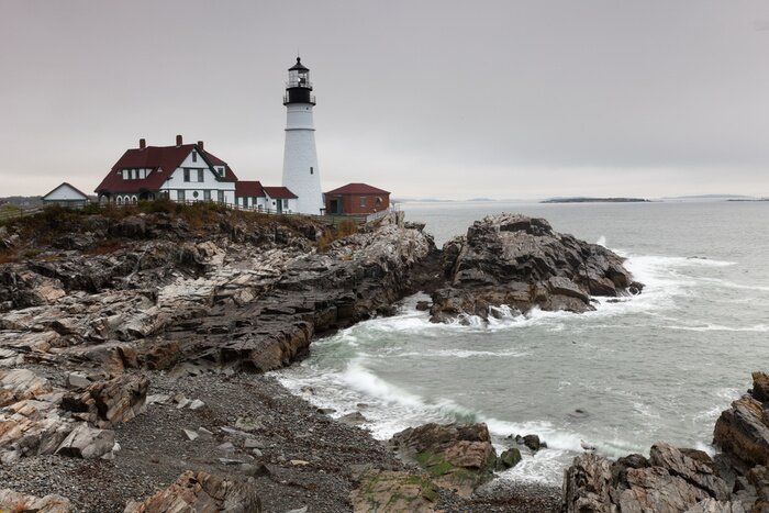 Fototapete Weißer Leuchtturm in Maine