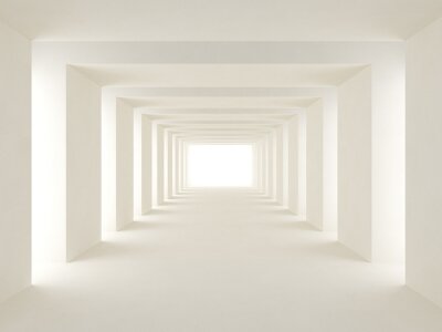 Fototapete Weißer Tunnel mit Lichtstrahlen