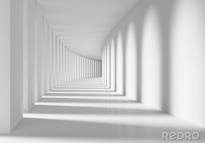 Fototapete Weißer Tunnel mit Säulen