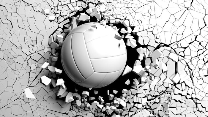 Fototapete Weißer Volleyball in der Wand