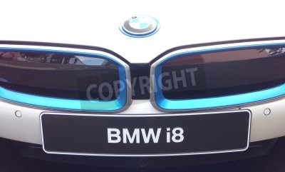 Fototapete Weißes Auto BMW i8
