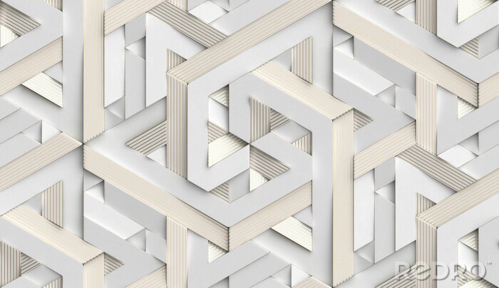 Fototapete Weißes geometrisches 3D-Muster