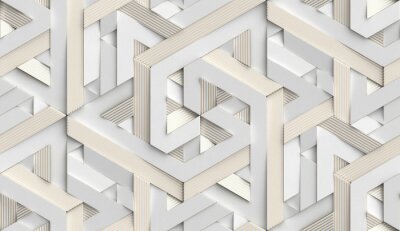 Fototapete Weißes geometrisches 3D-Muster