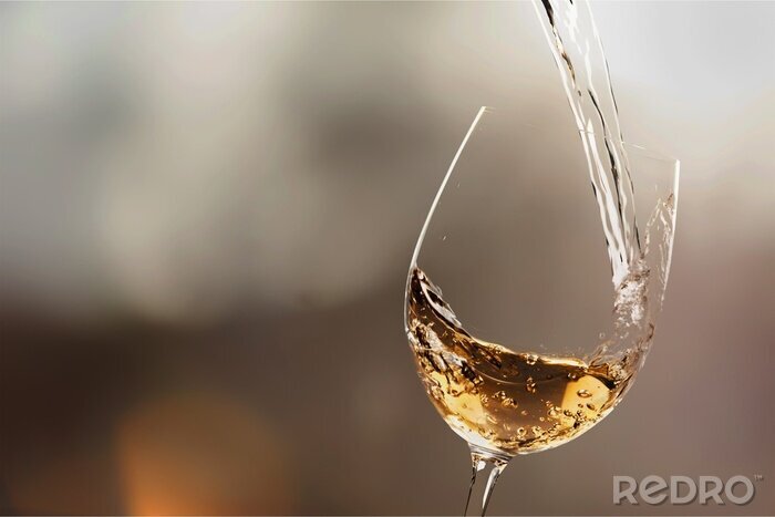 Fototapete Weißwein in Glas