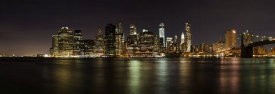 Fototapete Weites Panorama von nächtlichem New York City