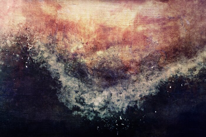 Fototapete Welle kracht am Ufer