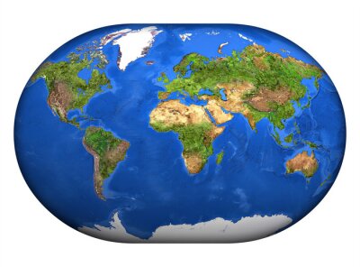 Weltkarte 3D Globus