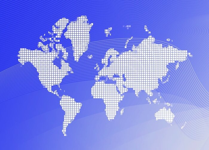 Fototapete Weltkarte als Mosaik