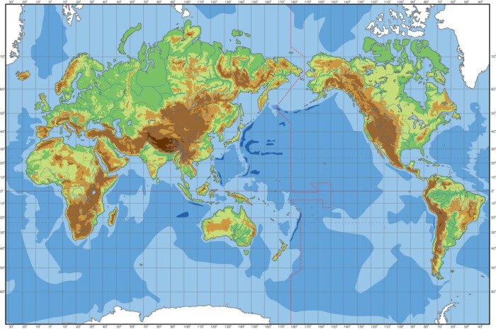 Fototapete Weltkarte als Teilpangea