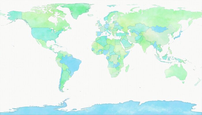 Fototapete Weltkarte Aquarell
