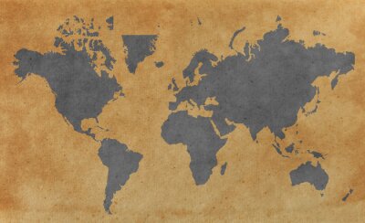 Fototapete Weltkarte auf altem Papier