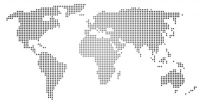 Fototapete Weltkarte aus blauen Punkten