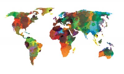 Fototapete Weltkarte aus Flecken