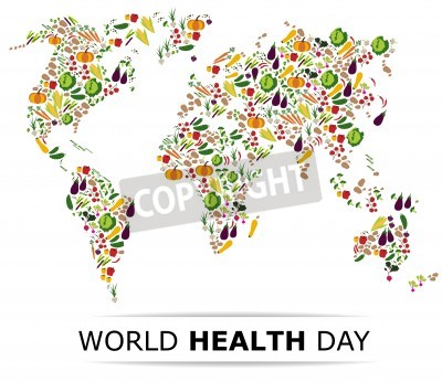 Fototapete Weltkarte aus Gemüse