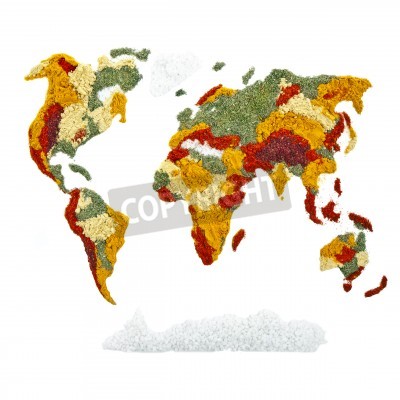 Fototapete Weltkarte aus Kräutern