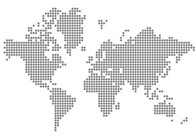 Fototapete Weltkarte aus Punkten