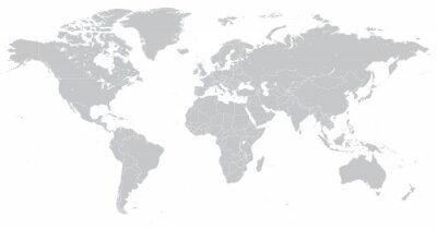 Fototapete Weltkarte in grauer Farbe