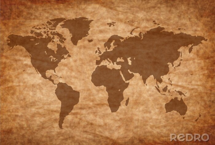 Fototapete Weltkarte in Sepia