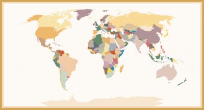 Weltkarte in Vintage-Farben