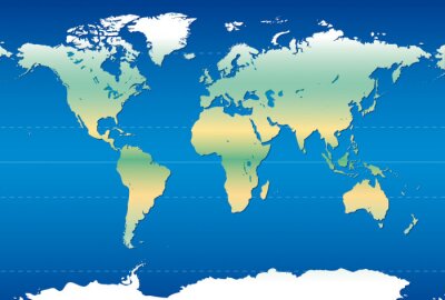 Fototapete Weltkarte mit Klimazonen