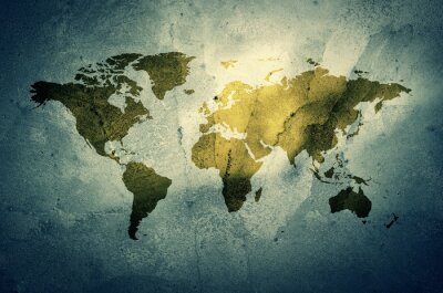 Fototapete Weltkarte mit Lichtfleck