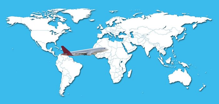 Fototapete Weltkarte mit Werkzeug