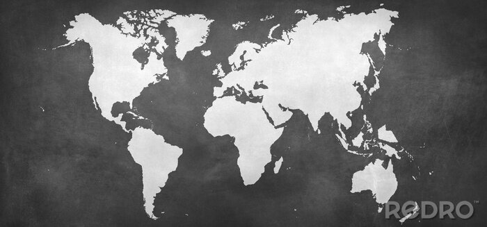 Fototapete Weltkarte schwarz weiß