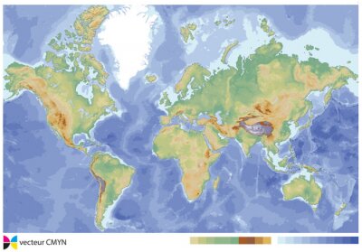 Fototapete Weltkarte vom Satellitenfoto
