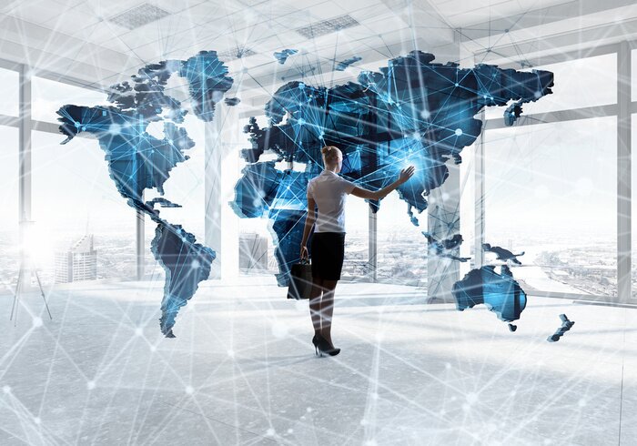 Fototapete Weltkarte von Zukunft