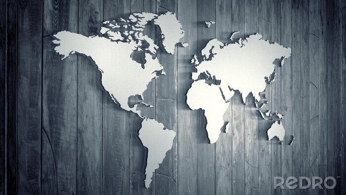 Fototapete Weltkarte vor Bretten